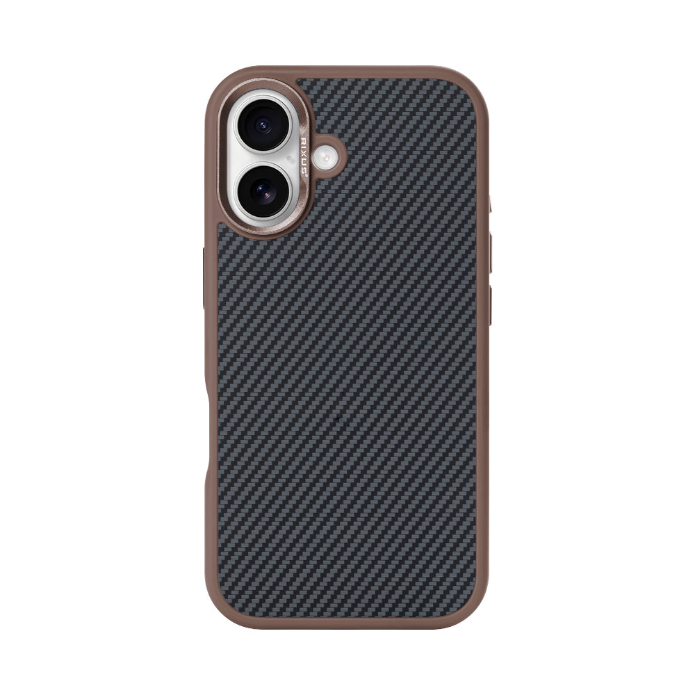 Rixus Mag Carbon With MagSafe For Apple iPhone 16 Plus Brown