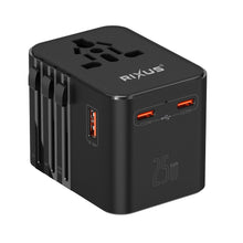 RX3425 World Travel Adapter 25W With 3 USB Ports Black