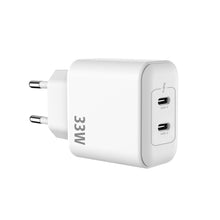 RXHC33D GaN Double USB-C Power Adapter 33W White