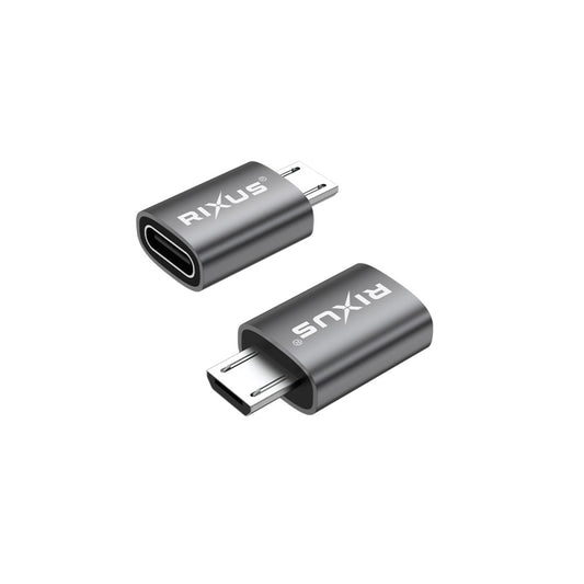 Rixus RXOTG05 Micro To USB-C OTG Adapter Space Gray (2-Pack)