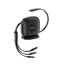 RXUC61 Retractable 3 in 1 Cable Desktop USB-C Fast Charger 1.7m 100W Black