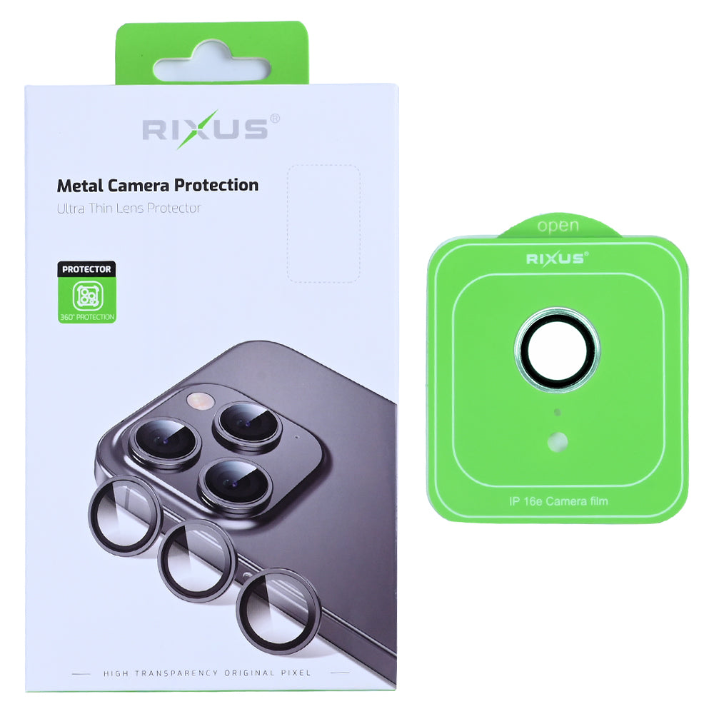 Rixus Metal Shield Camera Tempered Glass For Apple iPhone 16e