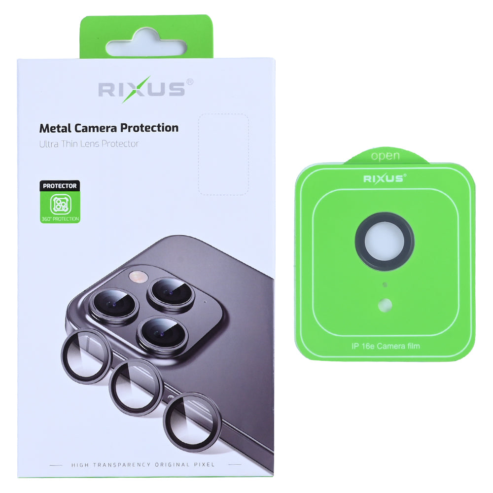 Rixus Metal Shield Camera Tempered Glass For Apple iPhone 16e