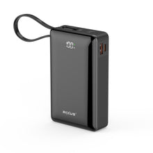 RXPB02B Digital Display Powerbank 20000mAh With USB-C Cable Built-in Black